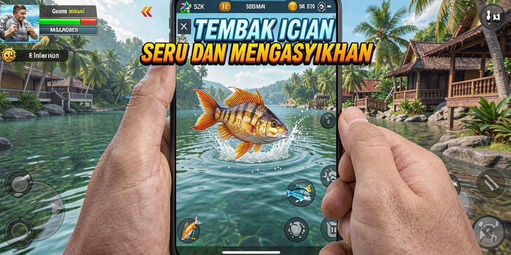 Tangkapan layar gameplay 5ZK menampilkan aksi seru tembak ikan yang menarik.