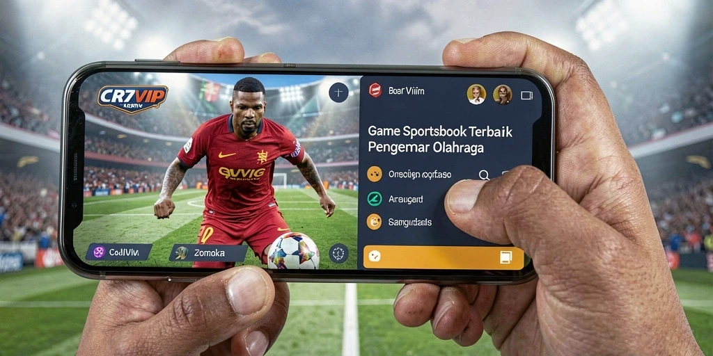 Tampilan menarik dari aplikasi CR7VIP yang menampilkan fitur taruhan olahraga.