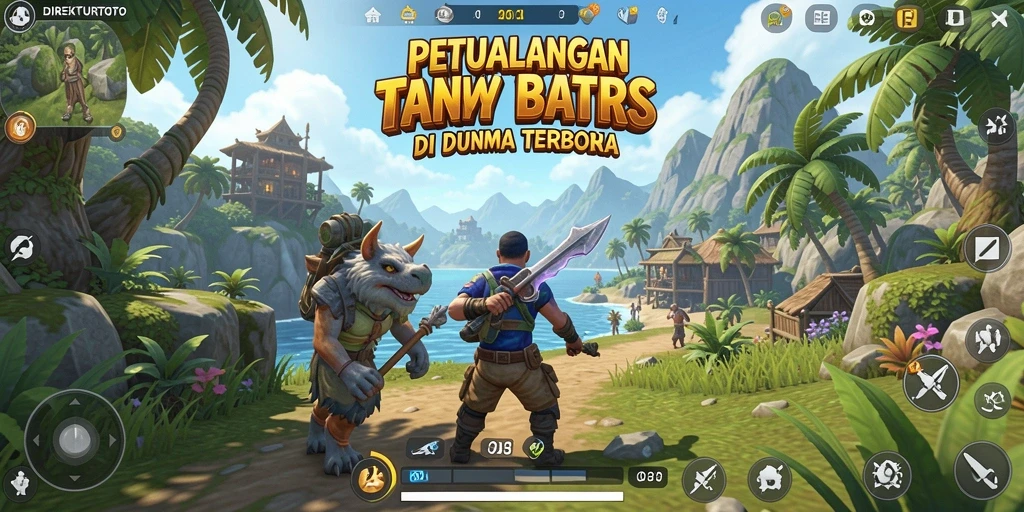 Screenshot gameplay yang menampilkan dunia terbuka dalam DIREKTURTOTO.