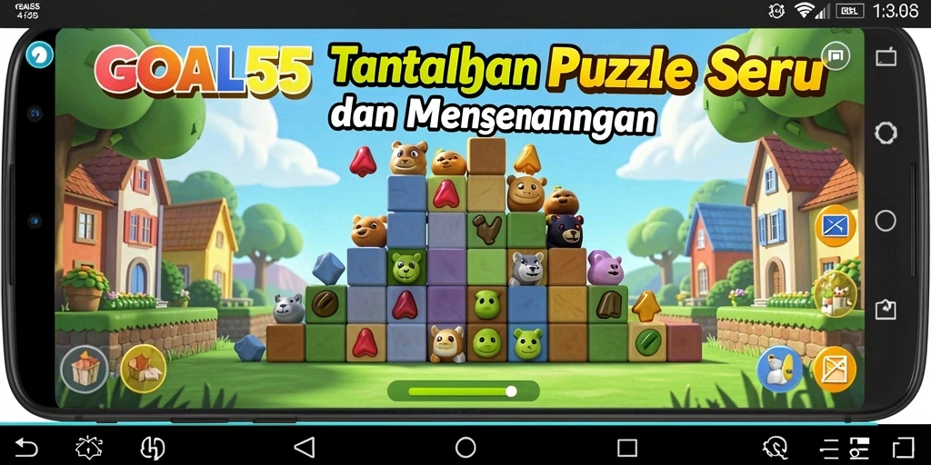 Tampak gameplay menantang saat menyelesaikan puzzle di GOAL55.