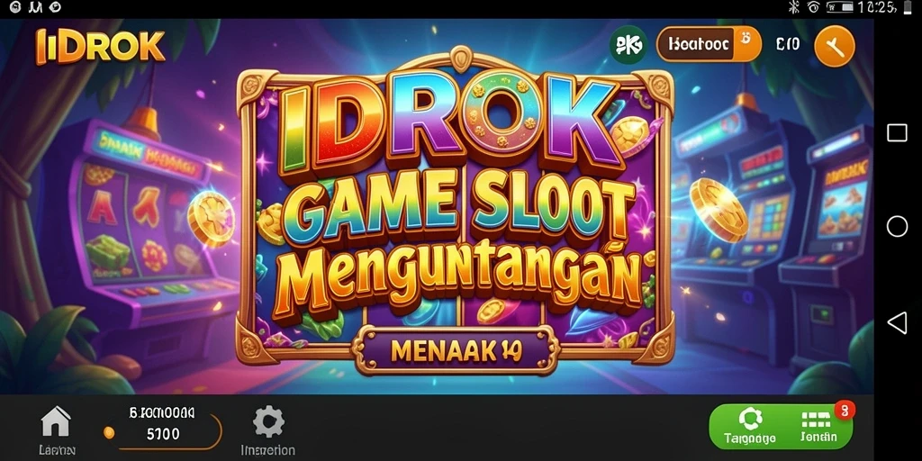 Gameplay Slot seru di aplikasi IDROK dengan berbagai tema.