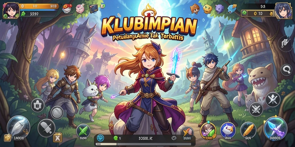 Tampilan gameplay menarik dari KLUBIMPIAN dengan karakter anime.