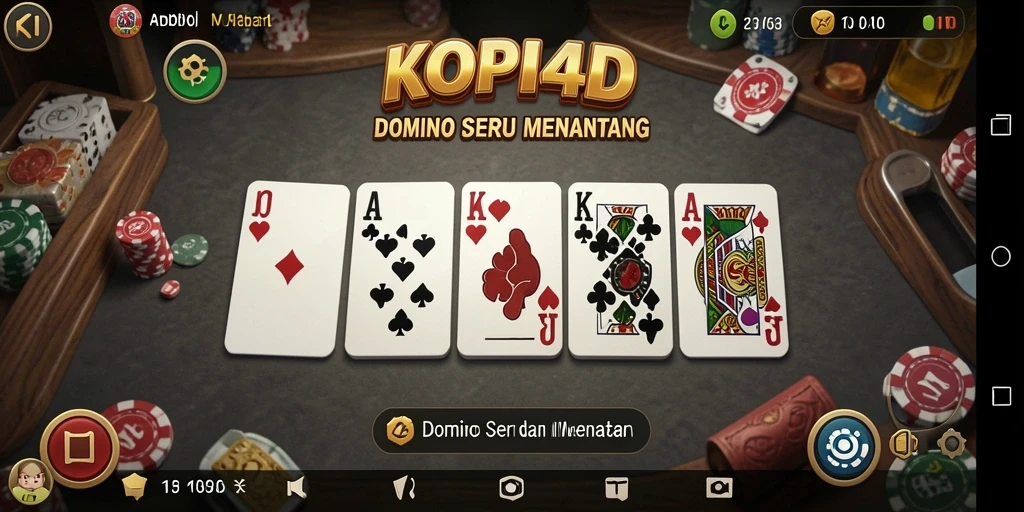 Screenshot gameplay KOPI4D menampilkan aksi seru permainan Domino.