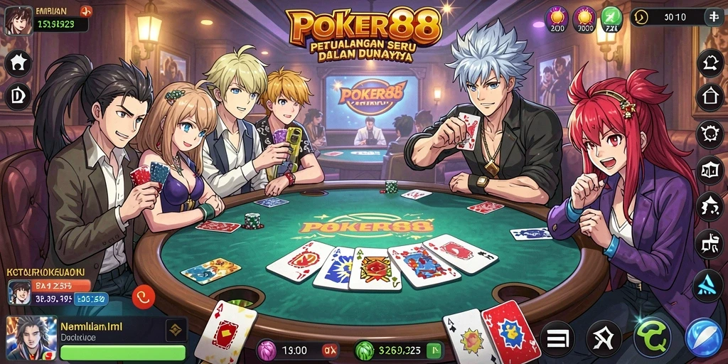 Tampilan dinamis dan penuh warna dari <strong>POKER88</strong> yang memikat pemain.