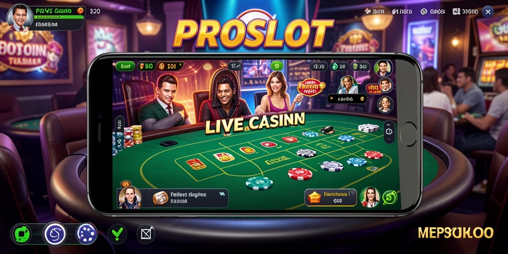 Gameplay Live Casino yang mendebarkan di PROSLOT.