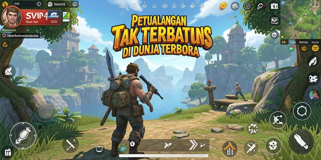 Screenshot menunjukkan aksi mendebarkan di dunia terbuka SVIP4.