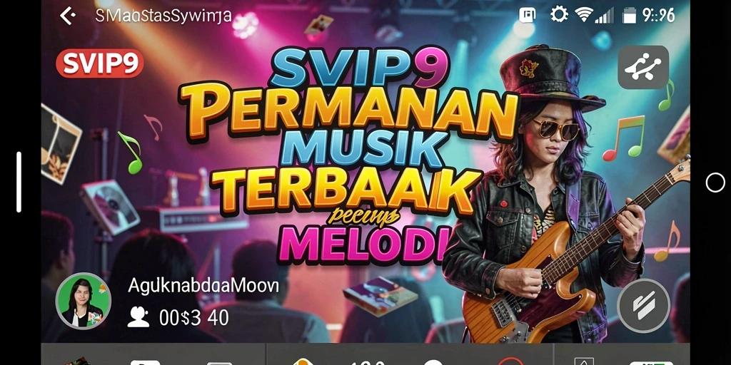 Tampilan gameplay SVIP9 yang menarik dengan interaksi musik.