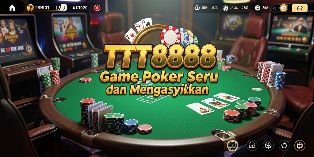 Tampilan gameplay seru dalam TTT888 yang menampilkan aksi poker yang mendebarkan.